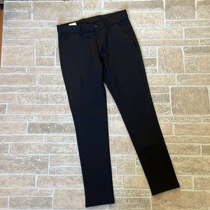 Ladies Plaid&Plain skinny fit black pants